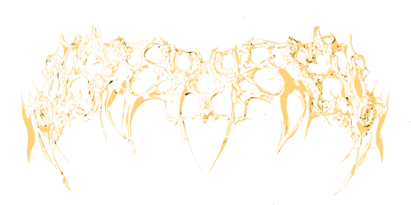 C X A logo: gothic, spiky gold lettering